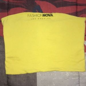 Yellow Fashion Nova sleeveless Crop Top